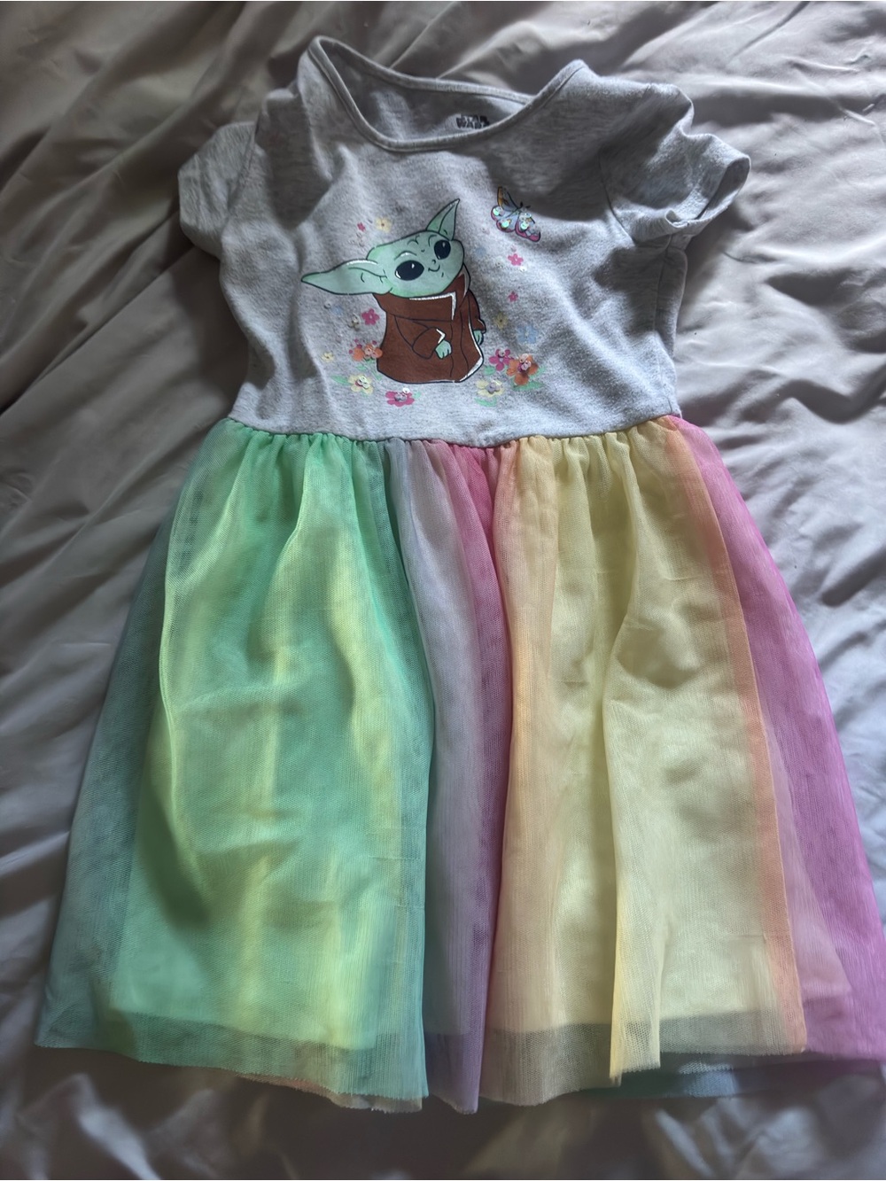 Baby Yoda Pastel Tulle Dress
